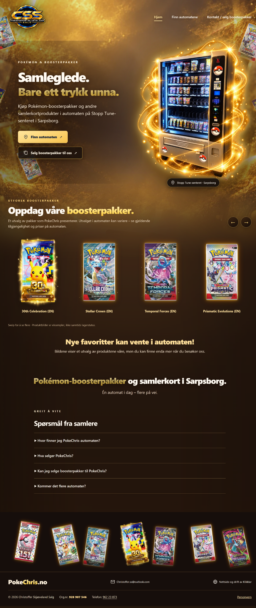 Forhåndsvisning av PokeChris.no på desktop